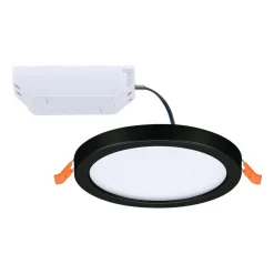 Paulmann Areo LED-panel rund sort 3000K Ø11,8cm