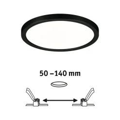 Paulmann Areo LED-panel rund sort 4000K Ø17,5cm