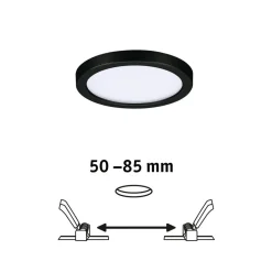 Paulmann Areo LED-panel rund sort 4000K Ø11,8cm