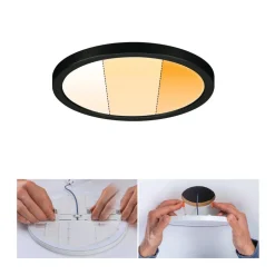 Paulmann Areo Panel dimtowarm rund sort Ø17,5 cm