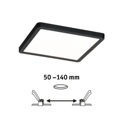 Paulmann Areo ZigBee CCT kantet sort 17,5x17,5cm
