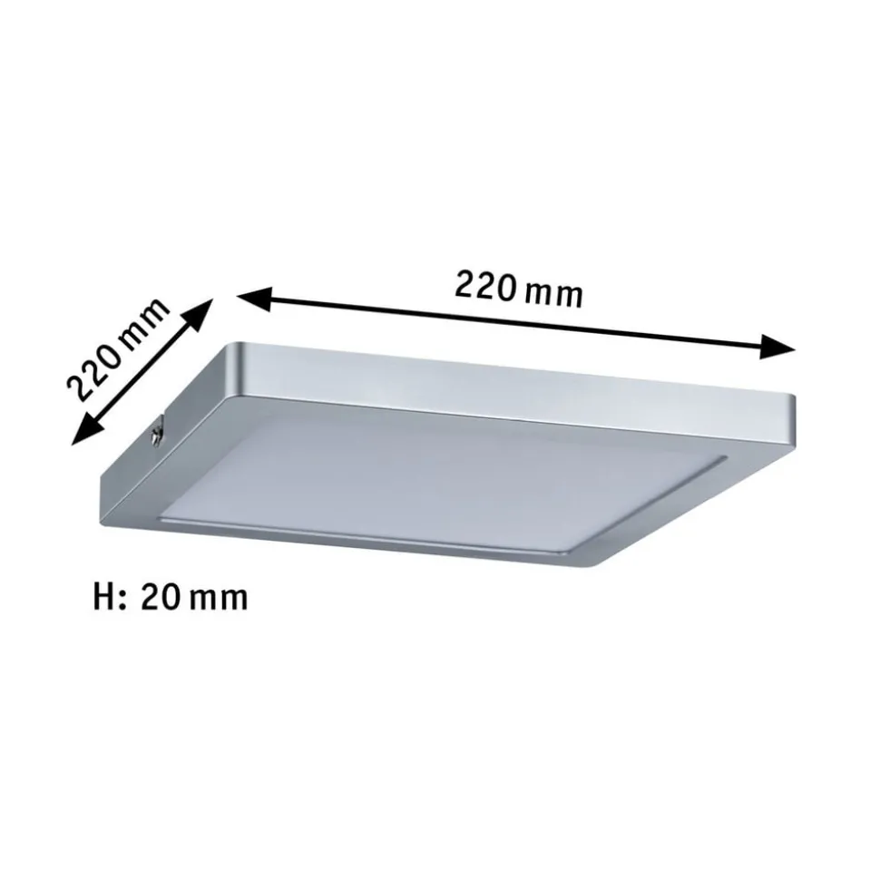 Paulmann Atria loftlampe 2.700 K 22x22 cm, krom