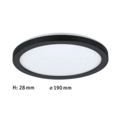 Paulmann Atria Shine Panel on/off sort 830 Ø19cm