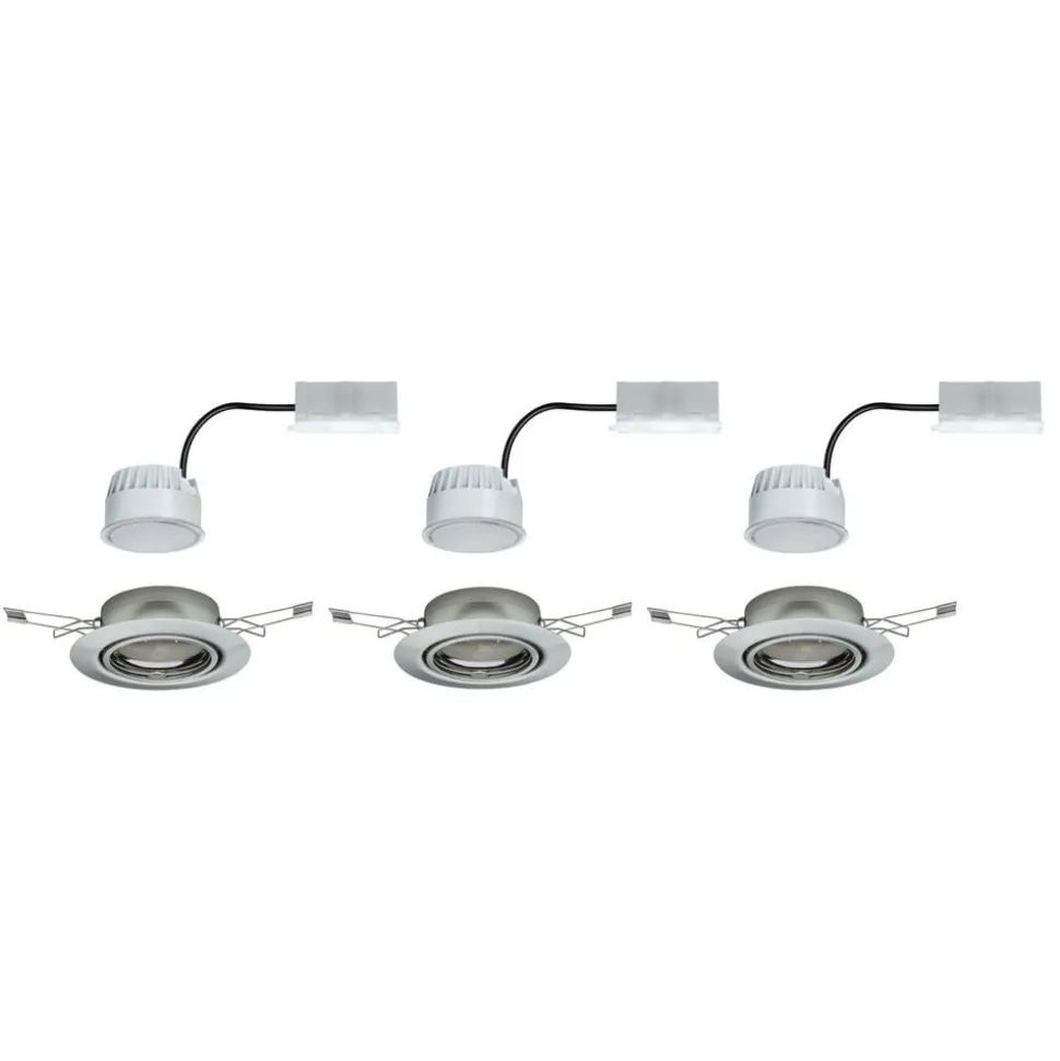 Paulmann Base LED-indb.spot, 3 stk 3-step-dim jern