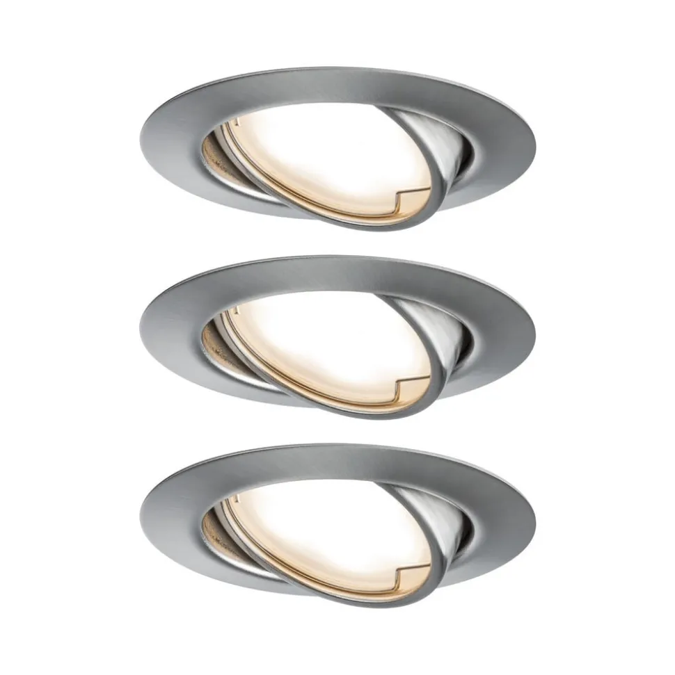 Paulmann Base, LED-indbygningsspot, 3 sæt, jern