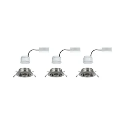 Paulmann Base, LED-indbygningsspot, 3 sæt, jern