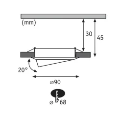 Paulmann Base, LED-indbygningsspot, 3 sæt, jern