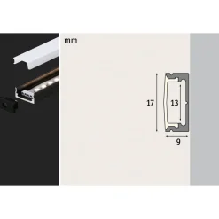 Paulmann Base Profil, sort, hvid, 1 m