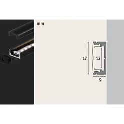 Paulmann Base Profil, sort, sort, 1 m