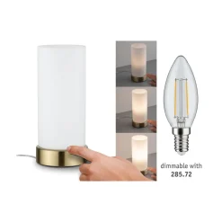 Paulmann bordlampe Pinja messing/opal