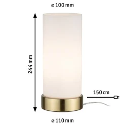 Paulmann bordlampe Pinja messing/opal