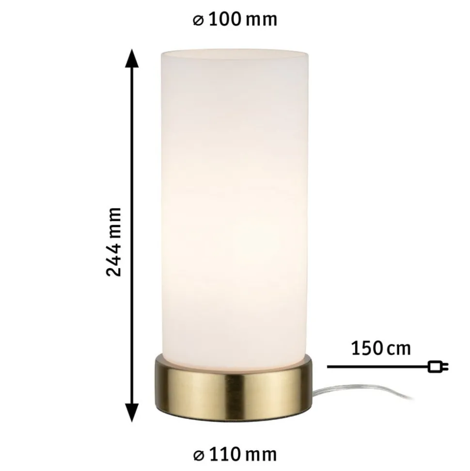 Paulmann bordlampe Pinja messing/opal