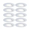 Paulmann Calla LED-indbygningsspot, hvid, 4.000K, sæt med 10 stk., IP65
