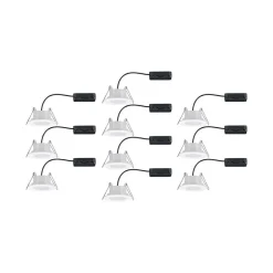 Paulmann Calla LED-indbygningsspot, hvid, 4.000K, sæt med 10 stk., IP65