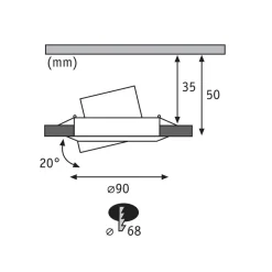 Paulmann Coin Base LED indbygningsspot sort 3 RGBW ZigBee