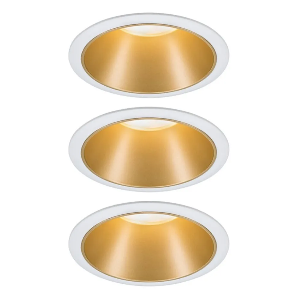 Paulmann Cole LED-spot, guld-hvid, 3-sæt