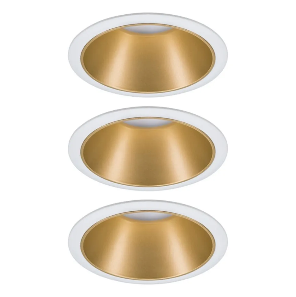 Paulmann Cole LED-spot, guld-hvid, 3-sæt