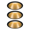 Paulmann Cole LED-spot, guld-sort, 3-pak