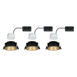 Paulmann Cole LED-spot, guld-sort, 3-pak
