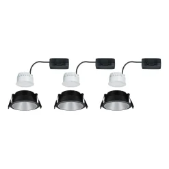 Paulmann Cole LED-spotlight, sølv-sort, 3 stk.