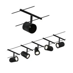 Paulmann Cup wiresystem basissæt 5 lk, mat sort