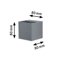 Paulmann Cybo udendørs LED-væglampe, 2.700 K, 8 x 8 cm, grå