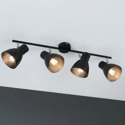 Paulmann Davy loftlampe, sort, 4 lyskilder
