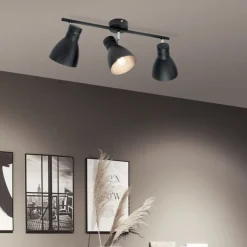 Paulmann Davy loftlampe, sort, 3 lyskilder
