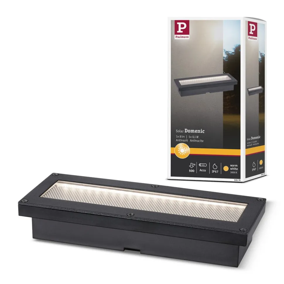 Paulmann Domenic LED solcelle indbygningsgulvlampe 20x8cm