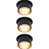 Paulmann Gil LED-indbygning, mat sort/guld, 3 stk