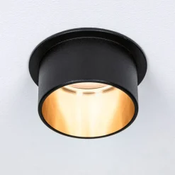 Paulmann Gil LED-indbygning, mat sort/guld, 3 stk