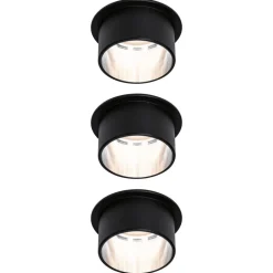 Paulmann Gil LED-indbygning, mat sort/jer, 3 stk