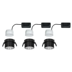 Paulmann Gil LED-indbygning, mat sort/jer, 3 stk