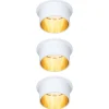 Paulmann Gil LED-indbygning mat hvid/guld, 3 stk