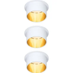 Paulmann Gil LED-indbygning mat hvid/guld, 3 stk