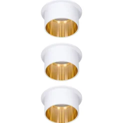 Paulmann Gil LED-indbygning mat hvid/guld, 3 stk
