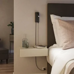 Paulmann Hulda USB LED-vægspot, dæmpbar, sort, afbryder