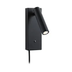 Paulmann Hulda USB LED-vægspot, dæmpbar, sort, afbryder