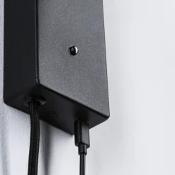 Paulmann Hulda USB LED-vægspot, dæmpbar, sort, afbryder