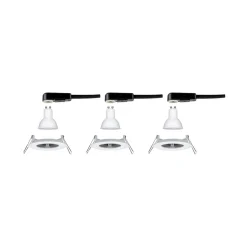 Paulmann indbygningslampe Nova, hvid Ø 8 cm GU10-LED IP44 3-pak