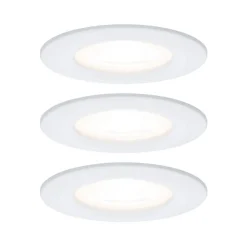 Paulmann indbygningslampe Nova, hvid Ø 8 cm GU10-LED IP44 3-pak