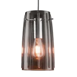 Paulmann lampeskærm Drio, røggrå, Ø 15,2 cm, glas