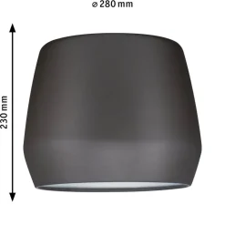 Paulmann lampeskærm Pirm, grå, Ø 28 cm, metal