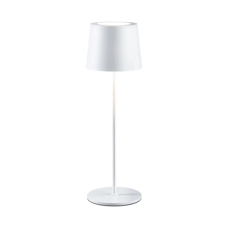 Paulmann LED-bordlampe Gilo, hvid, plast, IP44