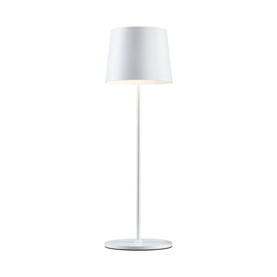 Paulmann LED-bordlampe Gilo, hvid, plast, IP44