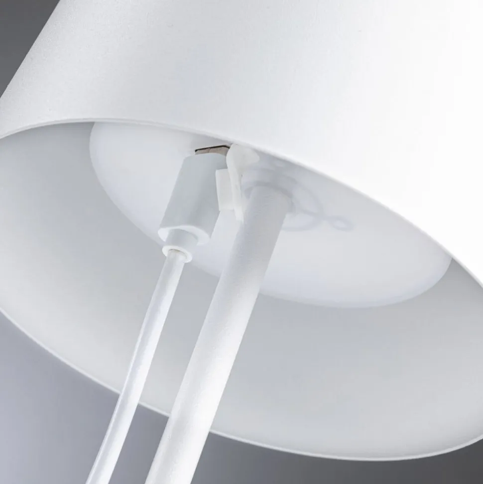 Paulmann LED-bordlampe Gilo, hvid, plast, IP44
