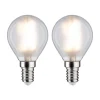 Paulmann LED-dråbepære E14 4,5W 2.700K mat 2x