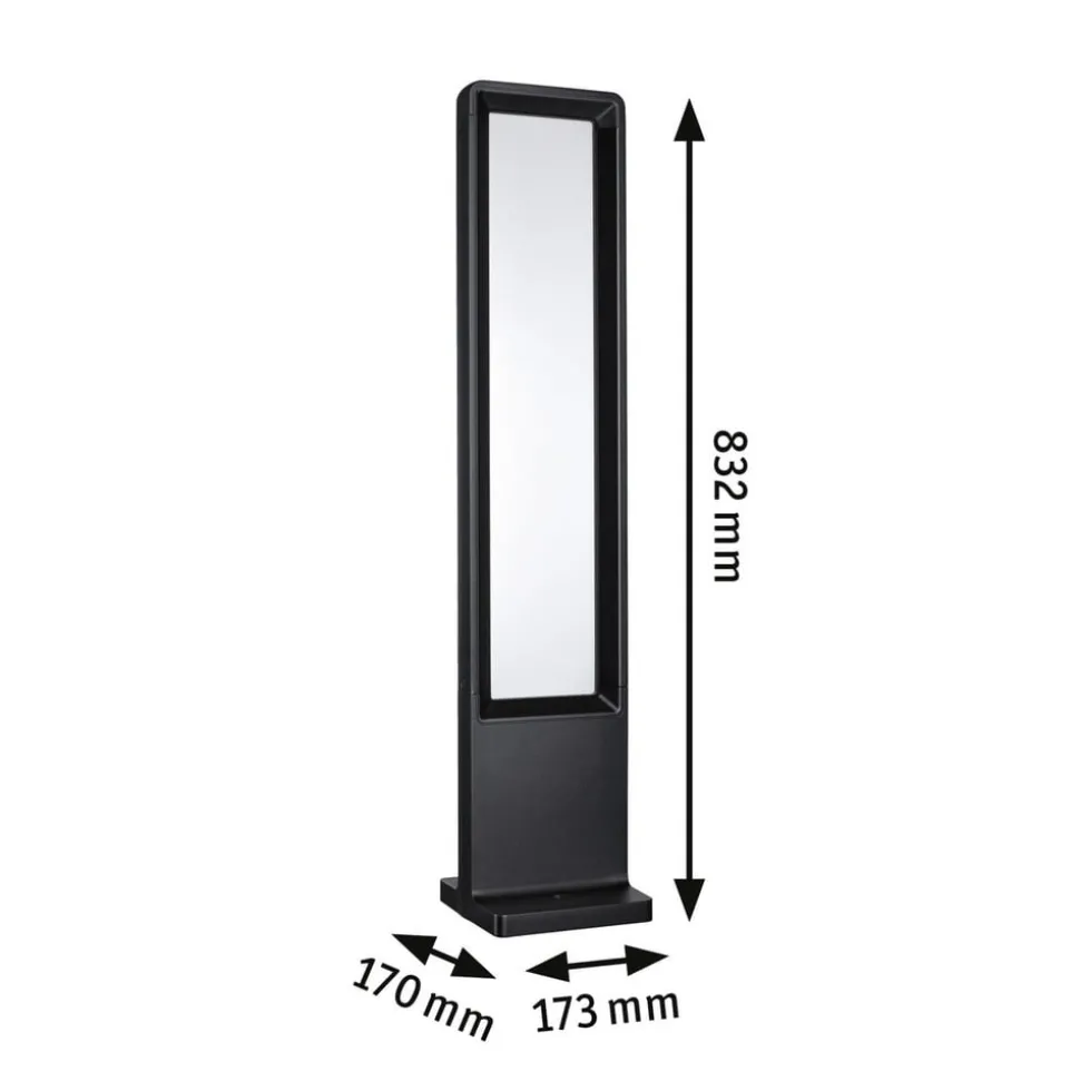 Paulmann LED-gadelampe Reana, antracit, 83 cm metal IP44