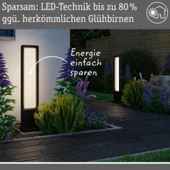 Paulmann LED-gadelampe Reana, antracit, 83 cm metal IP44