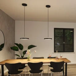 Paulmann LED-hængelampe Hildor, sort Ø 31 cm 3-trins dæmpbar